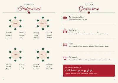 Pages 10–11 of Programme and original songs for a company Christmas party – 12 pages