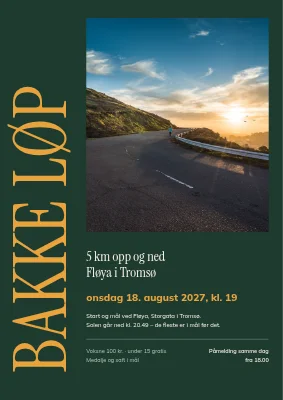 Motbakkeløp 5 km — plakat