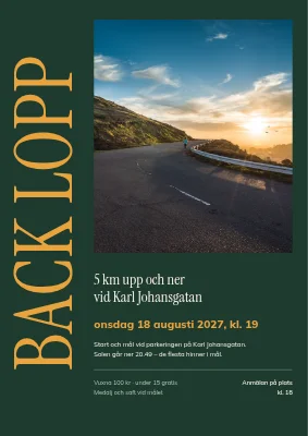 Backlopp 5 km — affisch