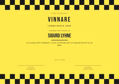 Diplom — lådbilsrace
