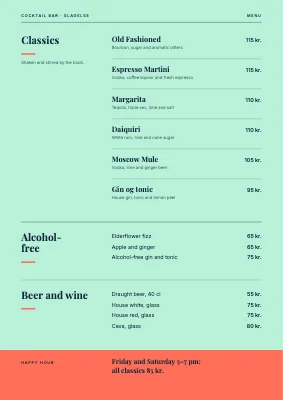 Page 2 of Cocktail bar — drinks menu with a giant N