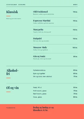 Side 2 av Cocktailbar — drinkkart med gigantisk N