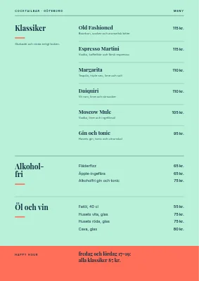 Sida 2 av Cocktailbar — drinkmeny med ett jättestort N