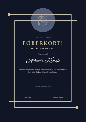 Diplom — bestått førerprøve