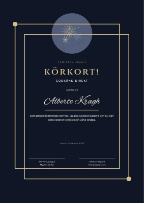 Diplom — godkänt körkortsprov