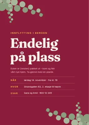 Innflyttingsfest — eukalyptus i hjørnene