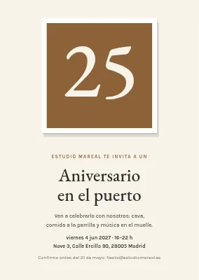 25.º aniversario de la empresa — invitación