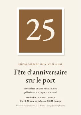 25 ans de l'entreprise — invitation