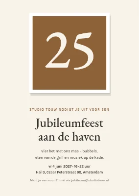 25-jarig bedrijfsjubileum — uitnodiging
