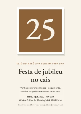 25.º aniversário da empresa — convite