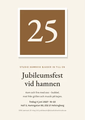 Företagets 25-årsjubileum — inbjudan
