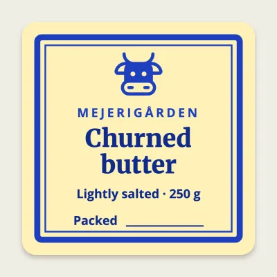Churned butter in a double frame