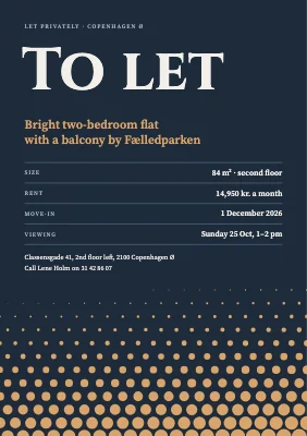 Flat to let — Østerbro