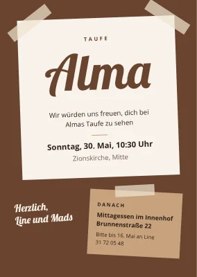Taufe mit angeklebten Karten — Nørrebro