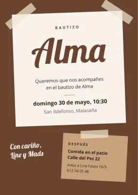 Bautizo con tarjetas pegadas con cinta — Nørrebro