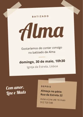Batizado com cartões colados com fita adesiva — Nørrebro