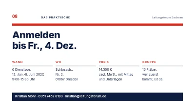 Seite 8 von Führungskräfteentwicklung — ein Kurs für neue Führungskräfte