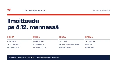 Sivu 8 – Johtamisen kehittäminen — kurssi uusille esihenkilöille