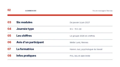 Page 2 de Développement du leadership — une formation pour les nouveaux managers