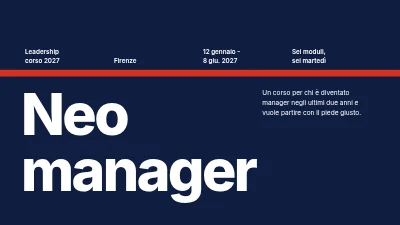 Sviluppo della leadership — un corso per nuovi manager
