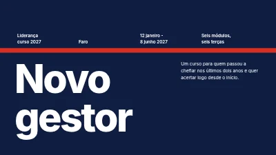 Desenvolvimento de liderança — um curso para novos gestores