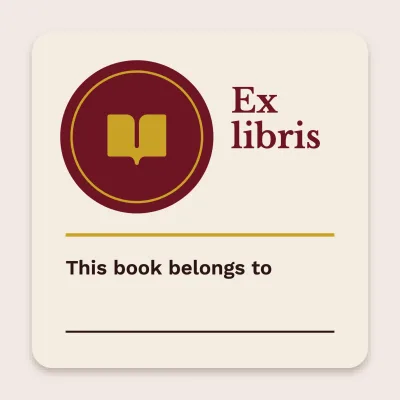 Ex libris with a book seal