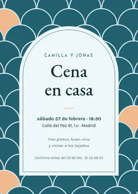 Invitación a cena con patrón de olas — Helsingør