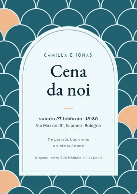 Invito a cena con motivo a onde — Helsingør