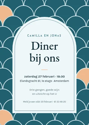 Dinneruitnodiging met golfpatroon — Helsingør