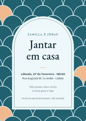 Convite para jantar com padrão de ondas — Helsingør