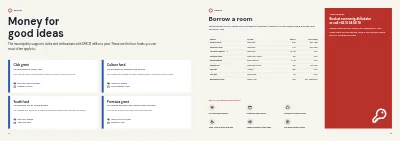 Pages 44–45 of Culture and leisure catalogue for a municipality – 48 pages