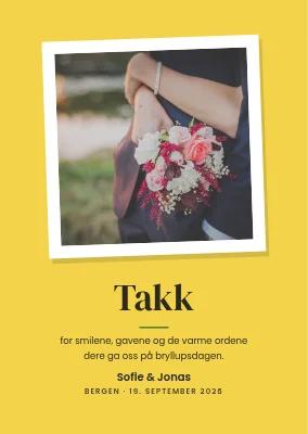 Takkekort for bryllup — bilde som trykk