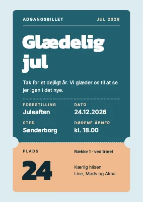 Julekort — adgangsbillet til jul