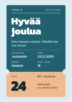 Joulukortti — lippu jouluun