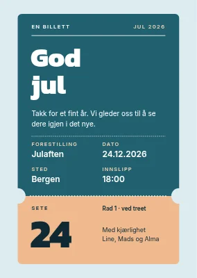 Julekort — en billett til jul