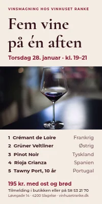 Dørplakat til vinhandel — vinsmagning torsdag