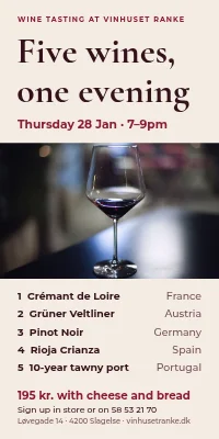 Door poster for a wine shop — Thursday wine tasting