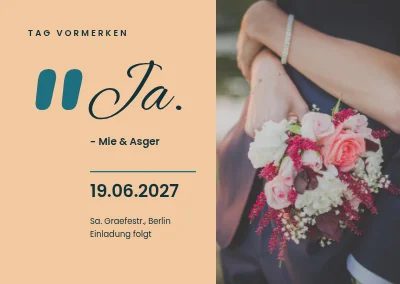 Save the Date — „Ja.“ in Anführungszeichen