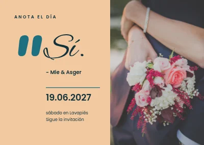 Save the date — «Sí.» entre comillas
