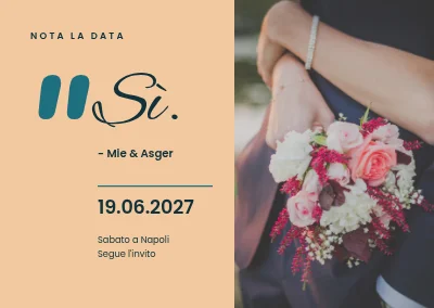 Save the date — "Sì." tra virgolette
