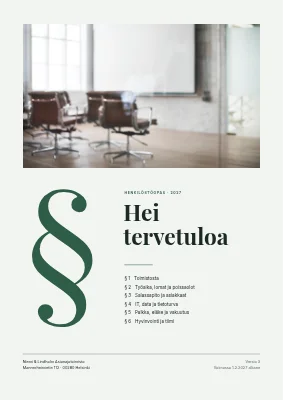 Henkilöstökäsikirja — lakitoimisto