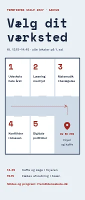 Roll-up til konference — find dit værksted