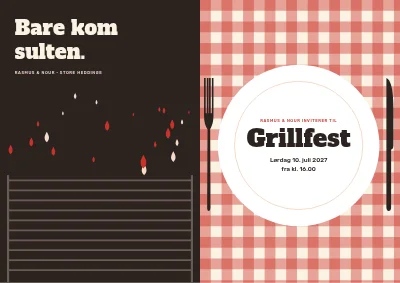 Grillfest på ternet dug