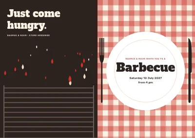 Barbecue on a gingham cloth