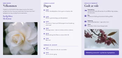 Side 2 af Bryllup: information til gæsterne