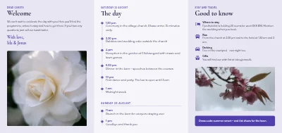 Page 2 of Wedding: information for the guests