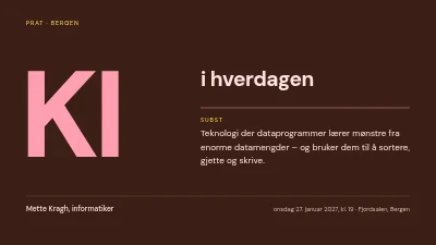 Foredrag om KI i hverdagen