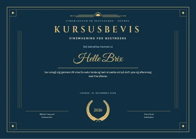 Kursusbevis — vinsmagning