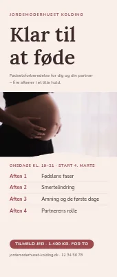 Roll-up til jordemoder — fødselsforberedelse