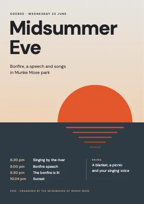 Midsummer Eve — sun on the horizon